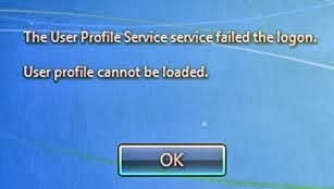 Cara Mengatasi The User Profile Service failed the logon. User profile cannot be loaded